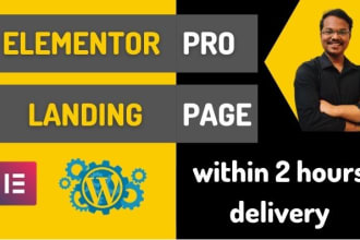 design wordpress landing page, squeeze page, or sales page using elementor pro