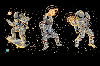 draw you a cool astronaut design