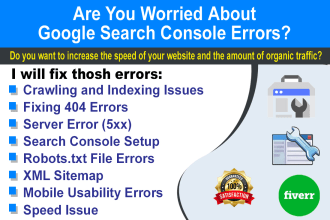 fix google search console errors and index coverage issue