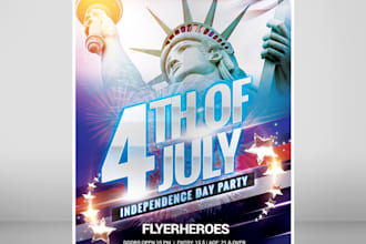 do flyer for 4th of july, independence day, memorial day, seasonal flyer