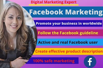 promote any product or service in usa by facebook marketing
