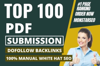 do manually 100 PDF submission on top document sharing sites