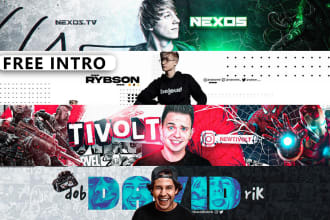 design youtube banner and logo or channel art