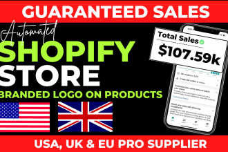 create automated shopify dropshipping store or  private label shopify website