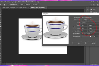 change dimensions to high resolution, resize photo