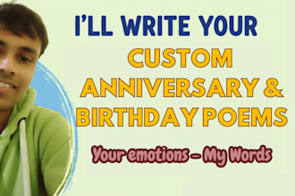 write custom heartfelt anniversary and birthday poems