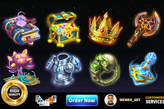 create high quality game assets, objects, icons, props