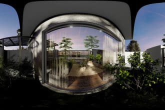 create architectural virtual reality model and 360 panorama rendering in enscape