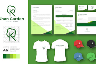design logo and brand identity, branding kit, style guides