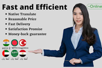 professionally translate arabic, turkish, hindi, bangla languages