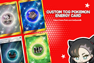 draw a customized  tcg pokemon energy with your logo