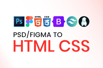 convert PSD to HTML CSS, figma to responsive webiste