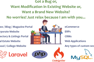 fix and develop websites in PHP, laravel or codeigniter
