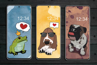 draw a unique illustration for phone wallpaper