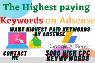 do research on high CPC keywords according to your niche