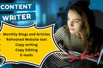 do SEO article writing, blog post writing, website content writing, copywriting