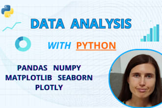 do data analysis using python, pandas, seaborn, matplotlib
