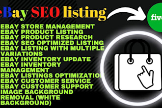 do ebay SEO listing, amazon, wallmart, aliexpress, etsy to ebay dropshipping