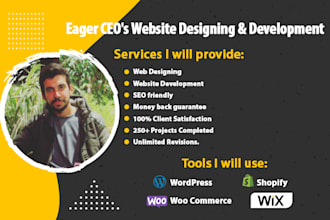 do website development, wordpress website, shopify, wix,ecommerce website design