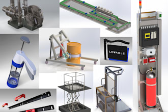 design 3d industrial designs on solidworks with 3d cad designs