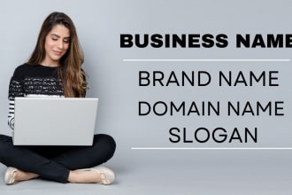create business name ideas, brand names and domain and slogans