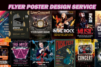 do rock show, indie night, jazz, music concert, band, guitar flyer