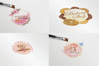 design watercolor feminine luxury boutique logo
