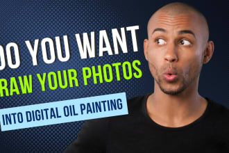 draw  realistic digital oil painting style  portrait from your photo