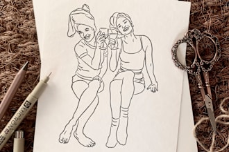 create a minimal line art illustration