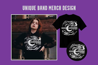 create a unique merch design for a band