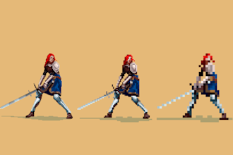 make the pixel art of the character you want