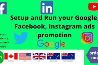 setup and manage google facebook instagram ads campaign