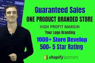 build branded one product shopify dropshipping store website