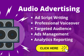 create and manage spotify, pandora, and youtube audio targeted ads
