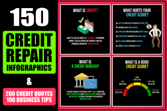 design credit repair tips infographics for instagram
