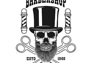 design unique high quality barber shop logo for your business