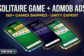 develop a solitaire card game in unity with admob ads integration