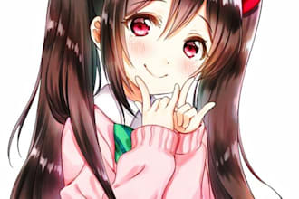 draw cute anime couple for you