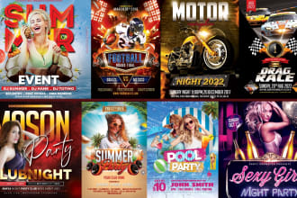 do car bike racing car club nightclub pool party motion animation flyer