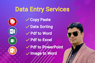 do data entry work, copy paste and file conversion