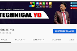 design modern youtube cover or chanel art free for 1st order