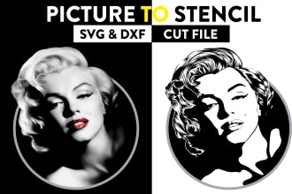 turn your picture, logo, text into a stencil svg or dxf for cricut, laser cut
