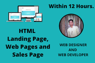 design modern landing page or squeeze page or web pages