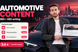 write automotive blog posts and articles optimized for SEO and aeo
