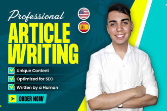 be your professional article writer for your blog or website