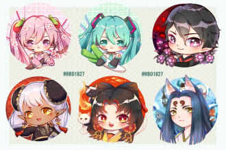 draw chibi headshot for profile picture, avatar, icon