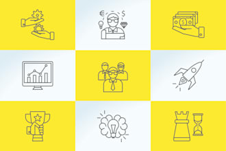 design unique, simple and modern icons for app and website