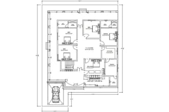 draw a architectural floor plan, elevation and section