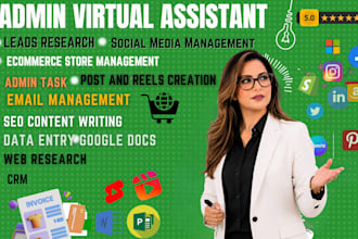 be your virtual assistant in ecommerce admin  influencer and leads researches