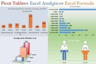 creat excel interactive dashboard pivot table and kpis